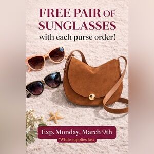 Free pair of sunglasses with any bag purchase!